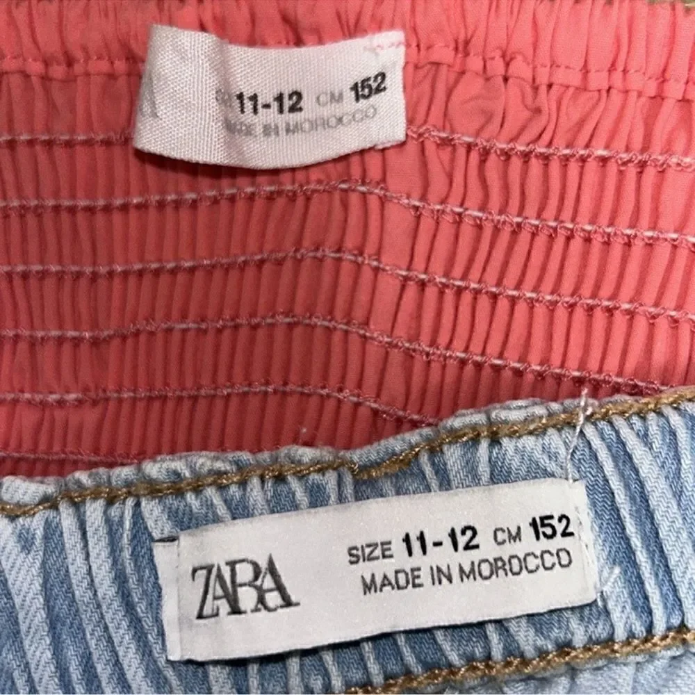 Zara Girls Blue & Coral Shorts Set(Size 11-12yrs)